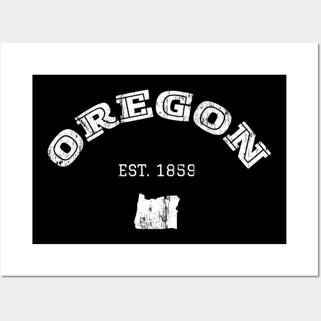 Oregon State 1859 Retro USA Pride Wall Art by Foxxy Merch